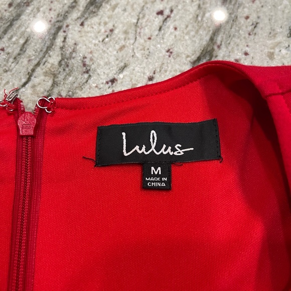 Lulus Women's Bodycon Dress Bell Sleeve Lined Red Size M - Picture 7 of 15
